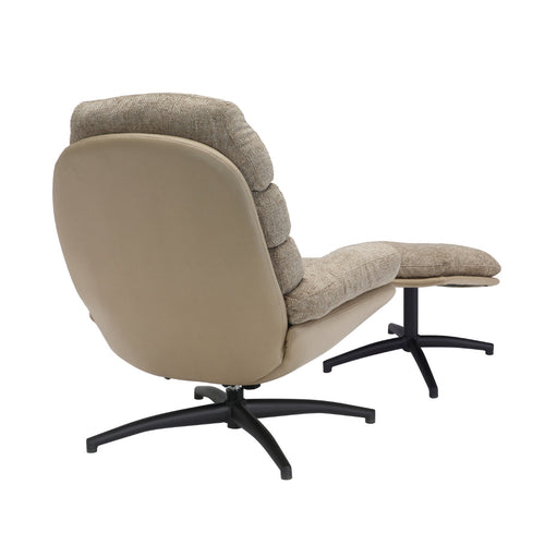 Giga Meubel Fauteuil Liane - Stof/Metaal - Taupe - Met Voetenbankje - vtwonen shop