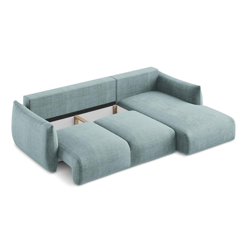 LaMiaSofa hoekbank rechts Savona - textuurstof - jeans - 242x162x90