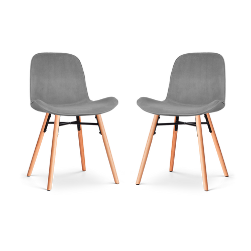 Nolon Nena-Fé Eetkamerstoelen Set van 2 - Velvet Grijs - Hout - vtwonen shop