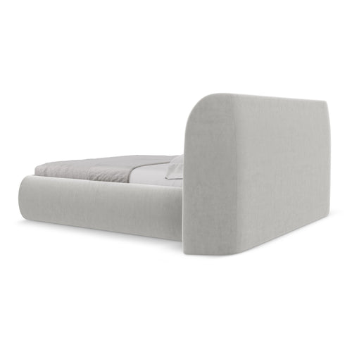 LaMiaSofa Bed met opbergruimte Trieste - velours - zilver - 190x215x110