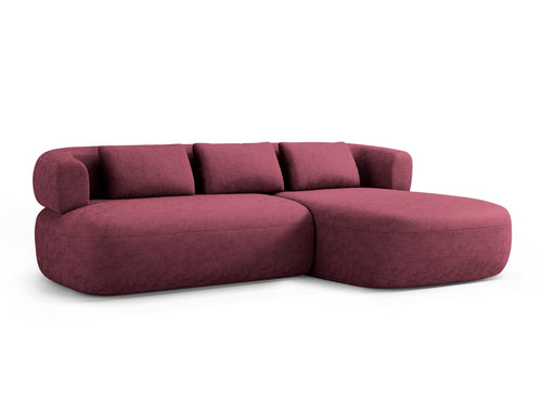 Micadoni rechter hoekbank Jenny 5-zits, chenille kersenboom - 145x225x73cm