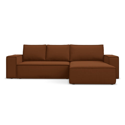 LaMiaSofa hoekbank rechts Livorno - velours - terracotta - 290x185x82