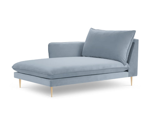 Cosmopolitan Design linker meridiaan Vienna flueel, lichtblauw - 170x110x95cm