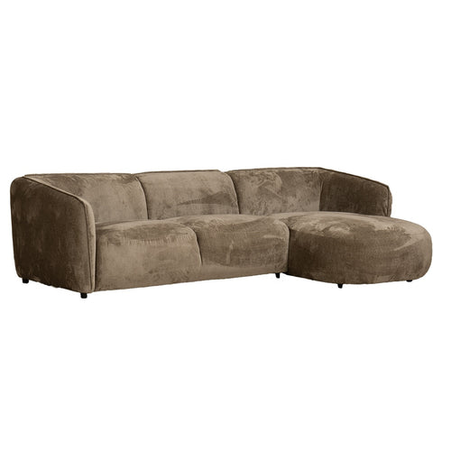 Giga Meubel Chaise Longue Bank Lille - 3-Zits - Rechts - Taupe - Stof - vtwonen shop