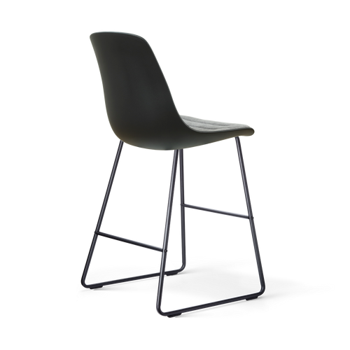 Nolon Nino-Liv barkruk zwart met zeegrijs zitkussen - zwart onderstel - 65 cm - vtwonen shop