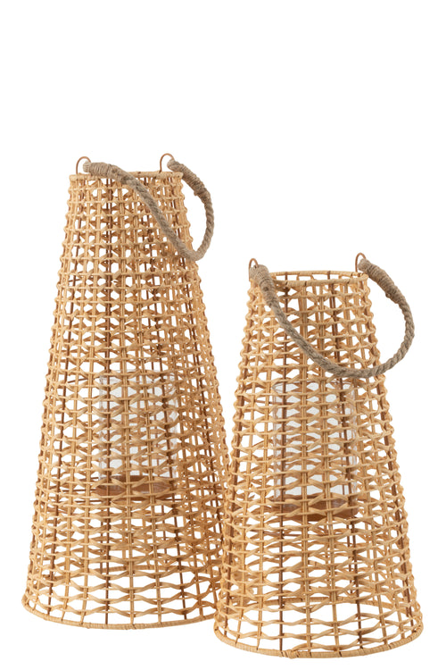 J-Line lantaarn Anais - rotan - naturel - large