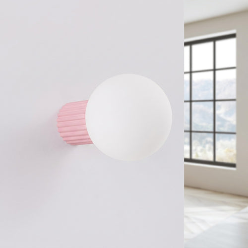 Sollux Lighting Wandlamp HALO roze IP44 - 12x17x12cm