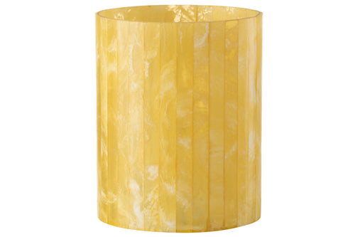 J-Line theelichthouder Lijnen - glas - geel - large