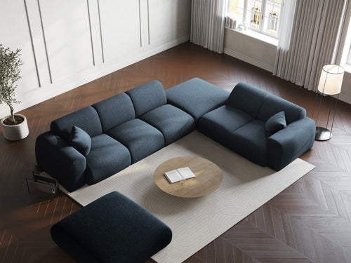 Cosmopolitan Design rechter hoekbank Nolio 4-zits, chenille, koningsblauw - 250x315x72cm