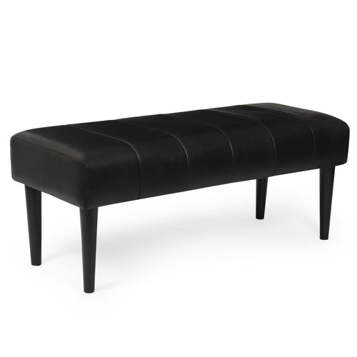 Furnhouse bankje Athea - Zwart - Leer - 50x92x48