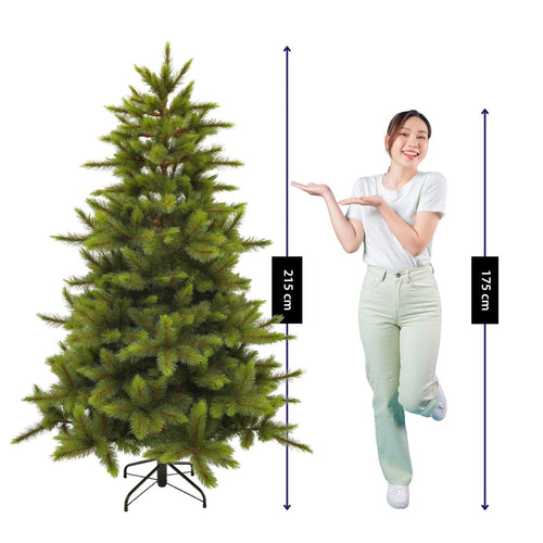 Triumph Tree Wyoming Kerstboom - Kunstboom met 993 Dennentakjes van Hard PVC - Kerstversiering voor Binnen - Boom met Inhaakconstructie - H215 x Ø145