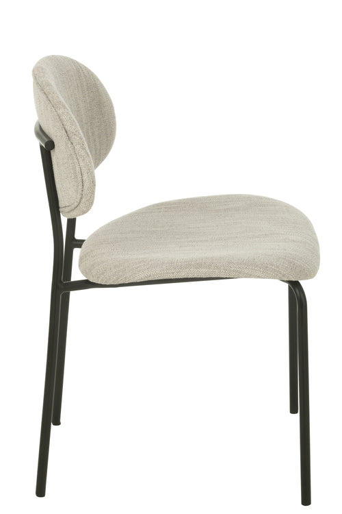 J-Line stoel - textiel/metaal - beige
