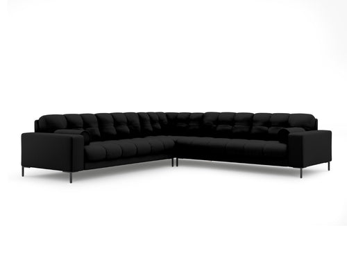 Cosmopolitan Design Symmetrische hoekbank Bali 6-zits, structurele stof, zwart - 256x256x75cm