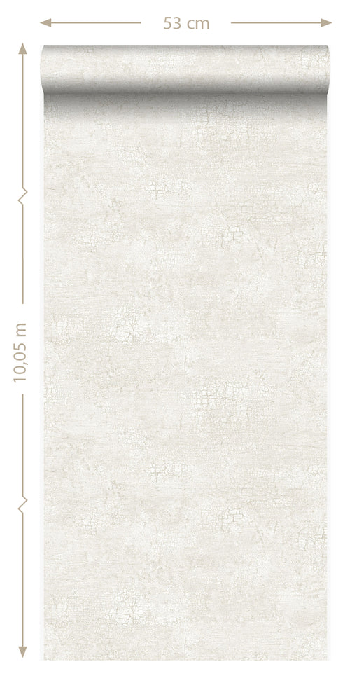 Origin Wallcoverings behang natuursteen met craquelé effect wit - 53 cm x 10,05 m - 347564 - vtwonen shop