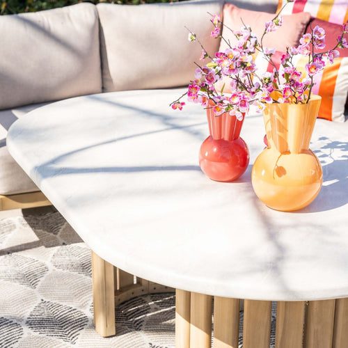 Garden Impressions Lounge dining set Sirocco 3-delig links - acacia - grey sand