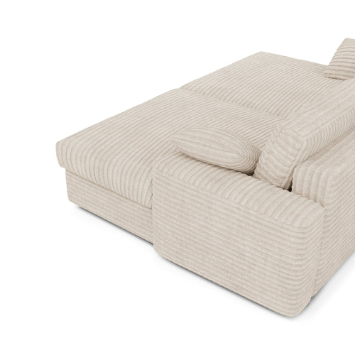 Premium Interiors - Sofa PLUM - xxl ribfluweel crème 260cm