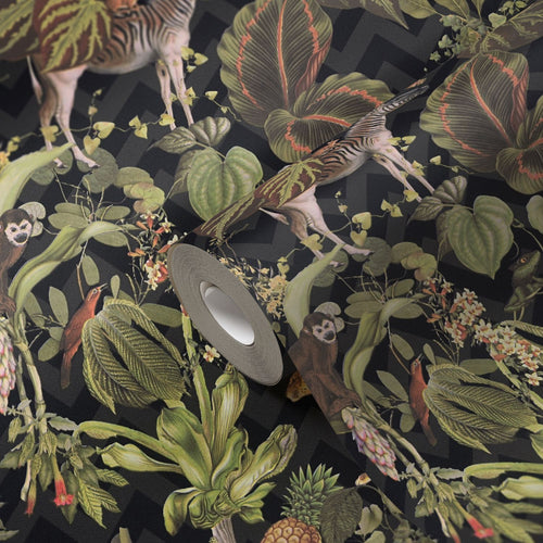 Livingwalls behang jungle-motief groen, zwart en bruin - 53 cm x 10.05 m - AS-379901 - vtwonen shop