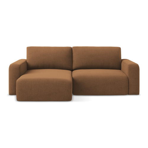 LaMiaSofa hoekbank links Ostia - textuurstof - terracotta - 244x149x79