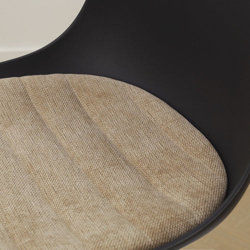 Nolon Nino-Liv barkruk zwart met nougatbruin zitkussen - wit onderstel - 65 cm - vtwonen shop