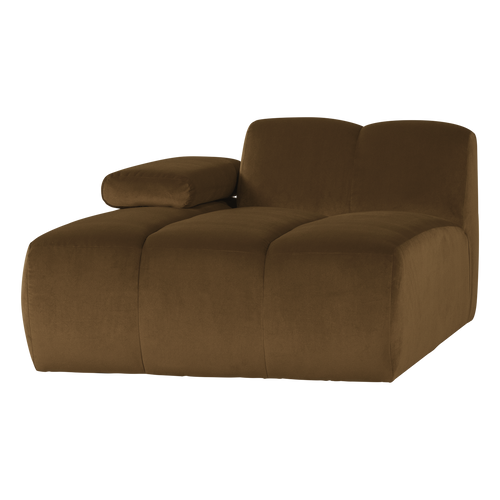 WOOOD chaise longue bank links Mojo - Velvet - Honinggeel - 74x124x162