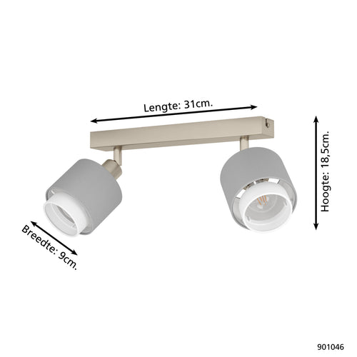 EGLO spot Bellizzi - e14 - 31 cm - grijs/wit