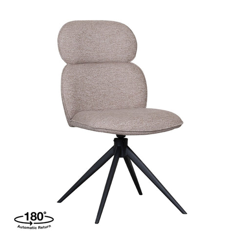 LABEL51 Eetkamerstoel Finn - Naturel Bouclé - Draaibaar - Set van 2 - vtwonen shop