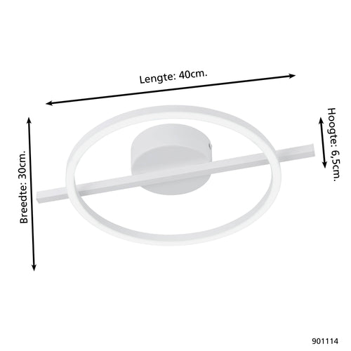 EGLO plafondlamp Amandolo - led - 40 cm - wit - instelbaar rgb - vtwonen shop