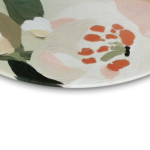 Reinders Pastel bloemen glasschilderij -  groen - woonkamer - Ø 70cm