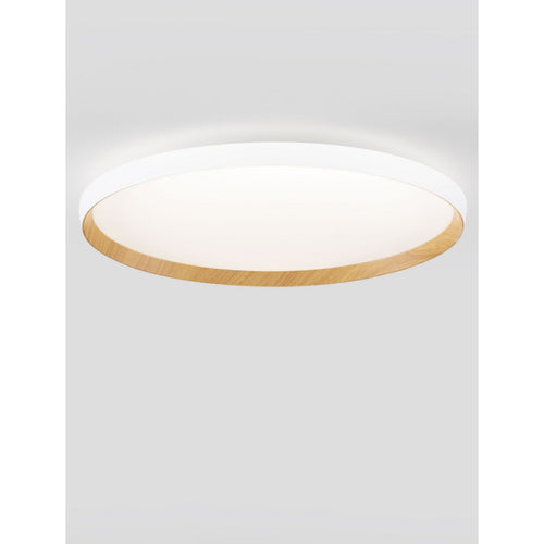 Nova Luce VOMOS Inbouw plafondlamp zandwit, hout, Triac dimbaar, LED 55W 4760lm 2700-3000-4000K CCT
