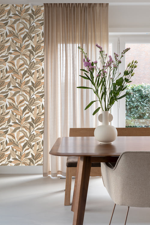 ESTAhome behang tropische bladeren beige - 50 x 900 cm - 131039 - vtwonen shop