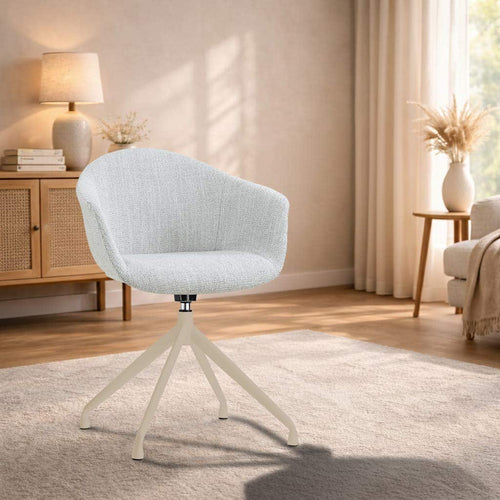 Nolon Nola-Otis draaibare eetkamerstoel grijs melange beige onderstel