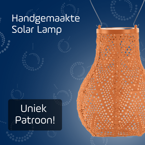 Lumiz solar lampion - ikat bulb - 16 cm - oranje