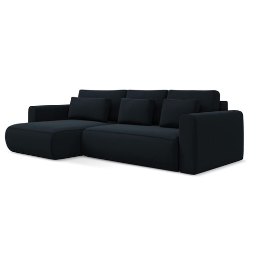 LaMiaSofa hoekbank links Perugia - velours - koningsblauw - 278x149x82