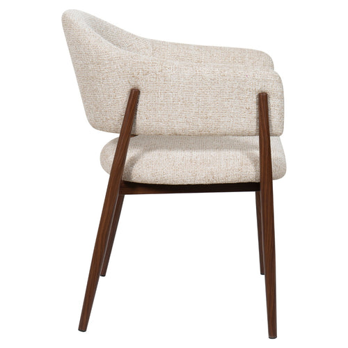 DÉJA Living Eetkamerstoel Dénia - Taupe/Walnoot - Zithoogte 48cm - Set van 2 - vtwonen shop