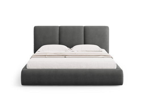 Cosmopolitan Design Opbergbed met hoofdeinde Nicolas 200x200cm, chenille, donkergrijs - 220x220x100cm