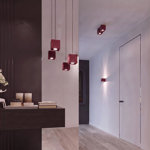 Sollux Lighting Wandlamp QUAD 1 bordeaux - 10x12x10cm