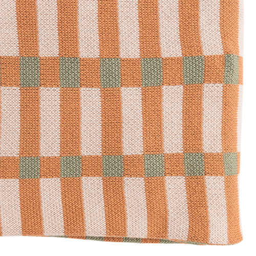 WOOOD kleed Vola - Katoen - Groen/Oranje - 1x170x130