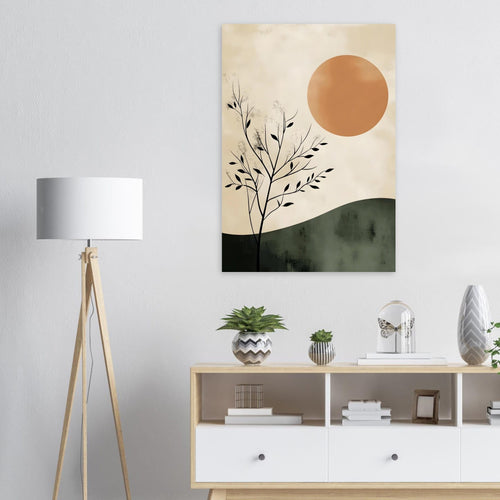 Artfulprints Poster Boho – Sunset hill   - 70x100 cm - Meerkleurig