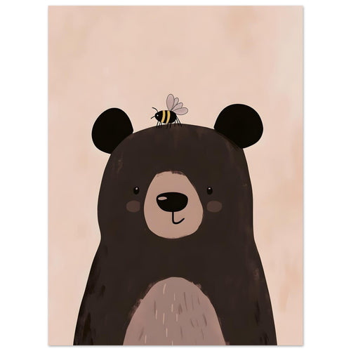 Artfulprints  Donkere beer   Poster 30x40 cm