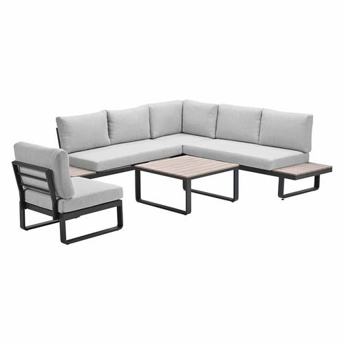 Garden Impressions loungeset Diego 5-delig - donker grijs - valley sand
