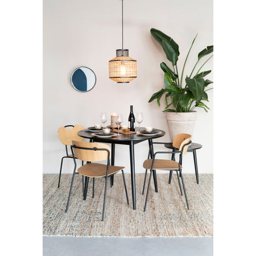 Housecraft Living Fabio Eettafel Rond Hout 100 cm Zwart - vtwonen shop