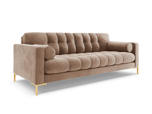 Cosmopolitan Design Bank Bali 4-zits, flueel, beige - 96x217x75cm