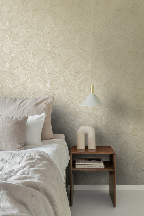 Origin Wallcoverings behang tropische bladeren zand beige - 53 cm x 10.05 m - 348025 - vtwonen shop