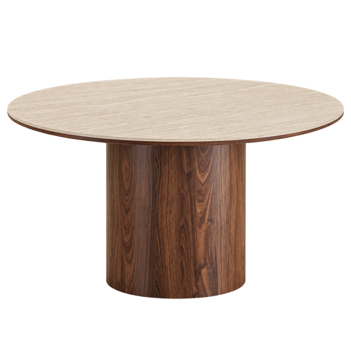 Artichok Dana houten eettafel met keramiek blad donkerbruin - Ø140 x 75 cm