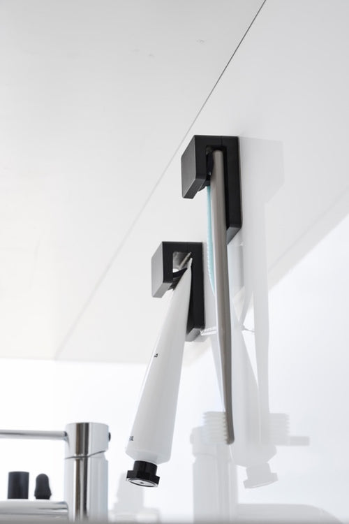 Yamazaki Zelfklevende Tandenborstelhouder (set van 2) -Tower - Zwart - vtwonen shop