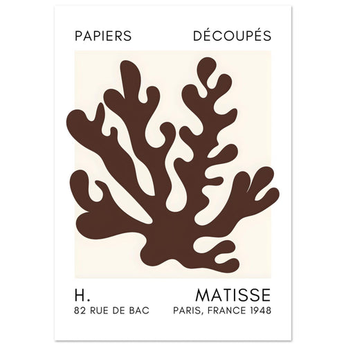 Artfulprints  Matisse – Saltflower shapes brown   poster A4 21x29.7 cm