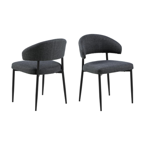 Rebellenclub Eetkamerstoel Eldor - Set Van 2 - Donker Grijs - vtwonen shop