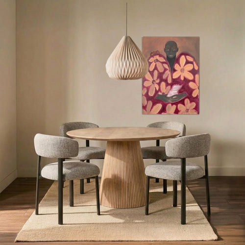 Giga Meubel Eettafel Salvador - Naturel Hout - 130x130x76cm