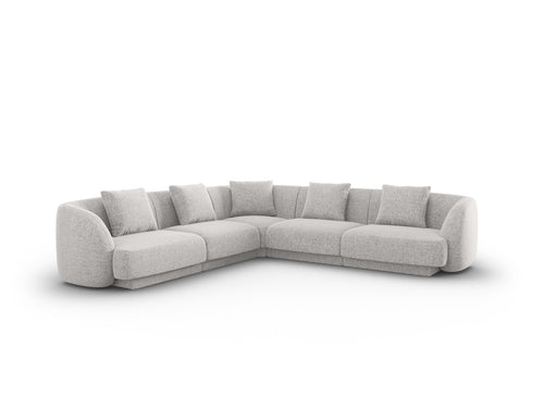 Cosmopolitan Design Symmetrische hoekbank Tulum 5-zits, chenille, lichtgrijs - 255x255x70cm
