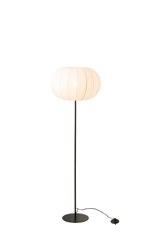 J-Line vloerlamp Lantaarn - metaal/textiel - wit - small